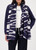 MONARI Blue Zebra-Patterned Scarf | 809158