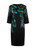 MARC CAIN COLLECTIONS Dark Jade Green Dress With Feather Print | ZC 21.34 W85