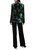 MARC CAIN COLLECTIONS Dark Jade Green Velvet Blazer With Feather Print | ZC 34.19 W79
