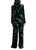 MARC CAIN COLLECTIONS Dark Jade Green Warri Velvet Trousers With Print | ZC 81.30 W79