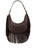 MARC CAIN COLLECTIONS Dark Wood Hobo Bag With Studs And Fringing | AC TK.01 L19