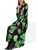 MARC CAIN Bold Floral Print Dress In Green And Black With A Belted Waist.