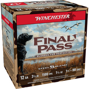 Winchester Final Pass Shotshells 12ga 3-1/2" 1-1/2oz 1500 fps #1.5 & #BB Shot 25/ct