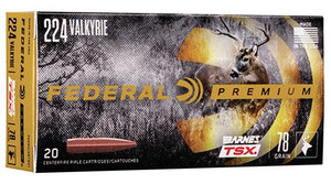 Federal Barnes Rifle Ammuniton .224 Valkyrie 78 gr TSX 20/ct