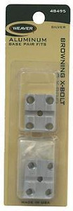Weaver 2-Piece (Pairs) Top Mount Aluminum Scope Base - Silver - Browning X-Bolt
