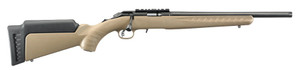 RUGER AMERICAN RIMFIRE 22 LR 16IN THREADED BARREL 10RD SATIN BLUE/FDE MARKSMAN ADJ TRIGGER NO SIGHTS SCOPE RAIL  WITH STANDARD LENGTH OF PULL MODULE 8358