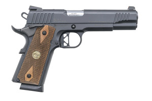 CHIAPPA 1911 SUPERIOR GRADE PISTOL 45 AUTO 5IN BARREL 8RD BLACK COMBAT HAMMER TRIGGER FIBER OPTIC SIGHTS WITH RMR & RMSC ADAPTERS DIAMOND CHK WALNUT GRIPS 2-8 RD MAG 440.212