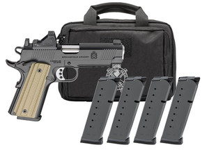 SPRINGFIELD ARMORY 1911 OPERATOR AOS .45ACP 4.25IN BARREL 8RD BLACK U-NOTCH W/TRITIUM 4MAGS PO9228AOS-PAC