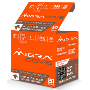 Migra Field Lite Stacked Shotshells 20ga 2-3/4" 1oz 1350 fps #7.5 & #9 25/ct