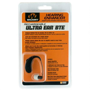Walker's Ultra Ear Behind the Ear Hearing Enhancer Black