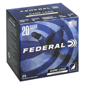 Federal Game-Shok Upland Game Hi Brass Load Shotshells 20 ga 3" 1-1/4 oz 1300 fps #5 25/ct