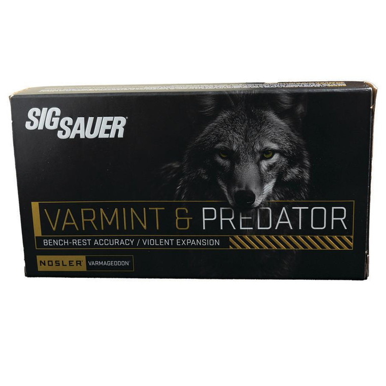 Sig Sauer Varmint & Predator Rifle Ammunition 22-250 Rem 55gr PT 20/ct
