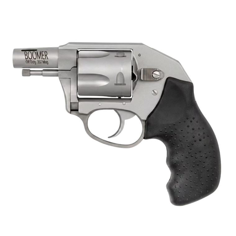 CHARTER ARMS BOOMER 357 MAG 2IN BARREL 5RD STAINLESS STEEL  RUBBER GRIP CONCEALED HAMMER 73559