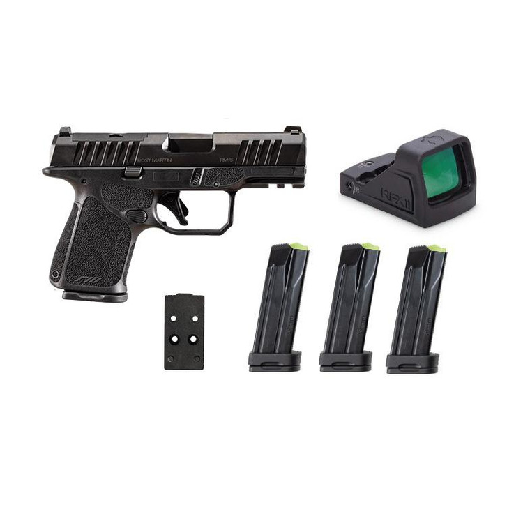 Rost Martin RM1S Handgun 9mm Luger 10(4)rd Magazines 3.6" Barrel Black Black Red Dot Pistol Case CA Compliant