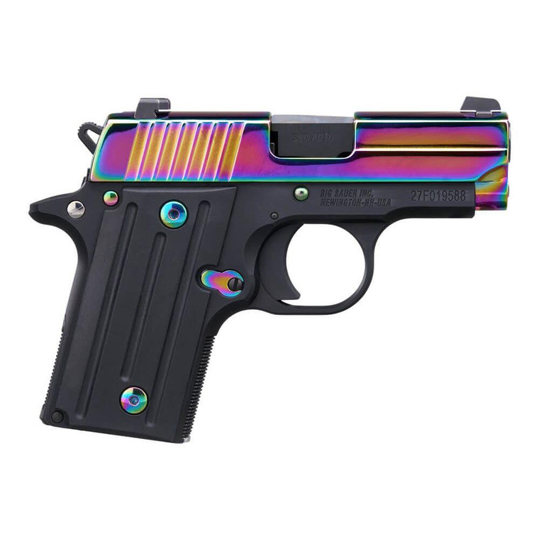 Sig Sauer P238 Titanium Rainbow SAO Handgun .380 Auto 6rd Magazines(2) 2.7" Barrel G10 Grips Night Sights