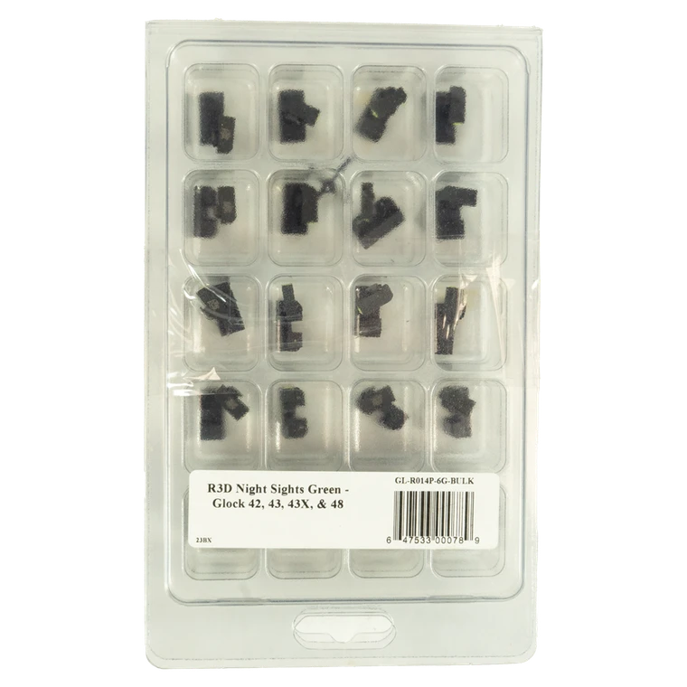 XS Sights R3D Night Sights Set for Glock 42/43/43x/48 Green Bulk 20/ct