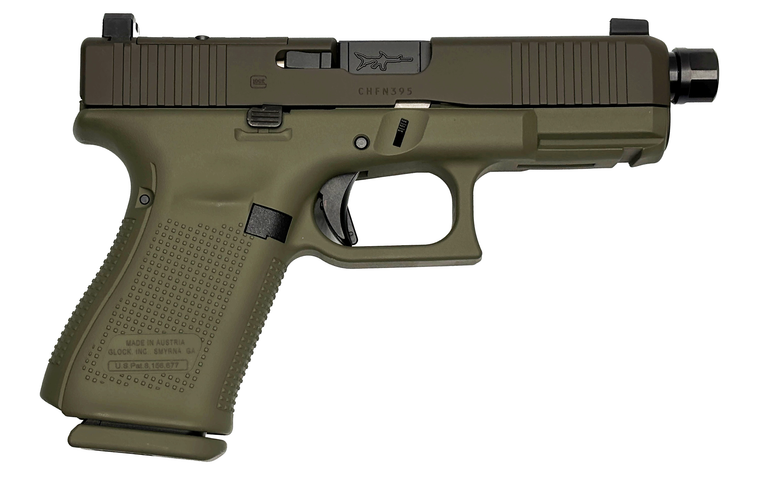 GLOCK 19V C4 OD GREEN 9MM 10RD BLACK BARREL SUPPRESSOR HEIGHTS SIGHTS OPTICS CUT PV1950201HUNT CAMFOUR EXCLUSIVE