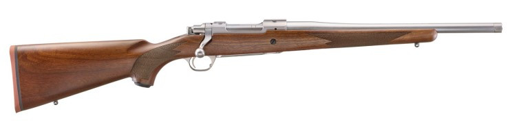 RUGER M77 HAWKEYE HUNTER 243 WIN 16.6IN BARREL 4RD SS  AMERICAN WALNUT STOCK MAUSER TYPE EXTRACTOR LC6 TRIGGER THREADED BARREL 67106