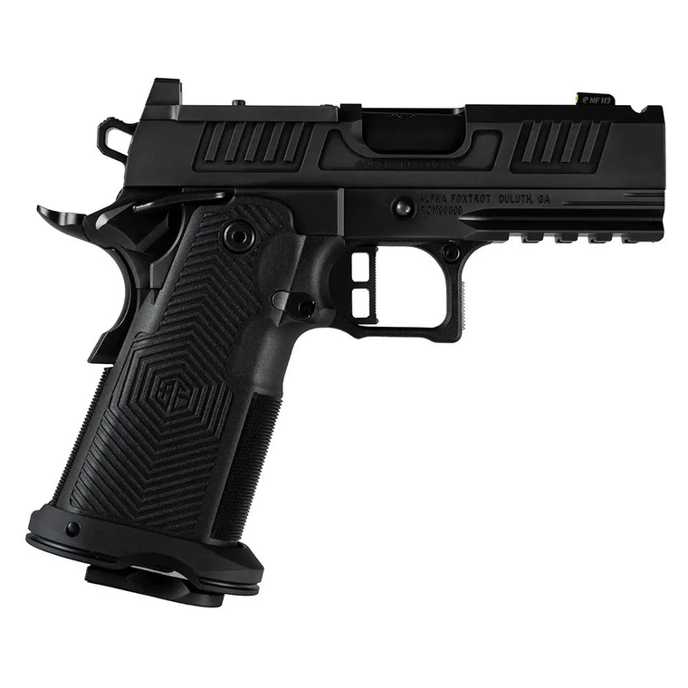 Alpha Foxtrot AF1911-ROMULUS Handgun 9mm Luger 20rd Magazines(5) 3.5'' Ported Barrel MOS DLC Black