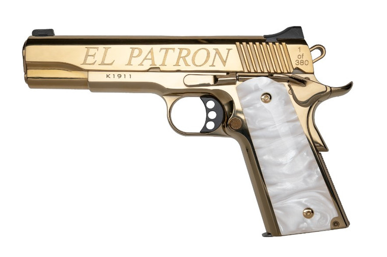 KIMBER CNC 1911 EL PATRON 38SUP 9RD 5IN BARREL GOLD ENGRAVED 10238 CAMFOUR EXCLUSIVE