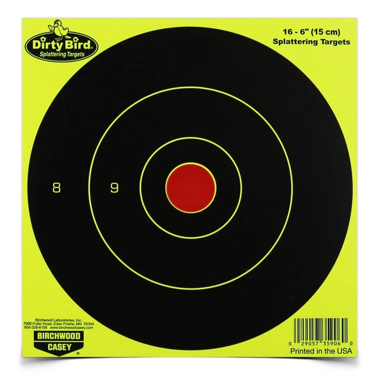 Birchwood Casey Dirty Bird 6" Yellow Bull's Eye Targets 100/ct