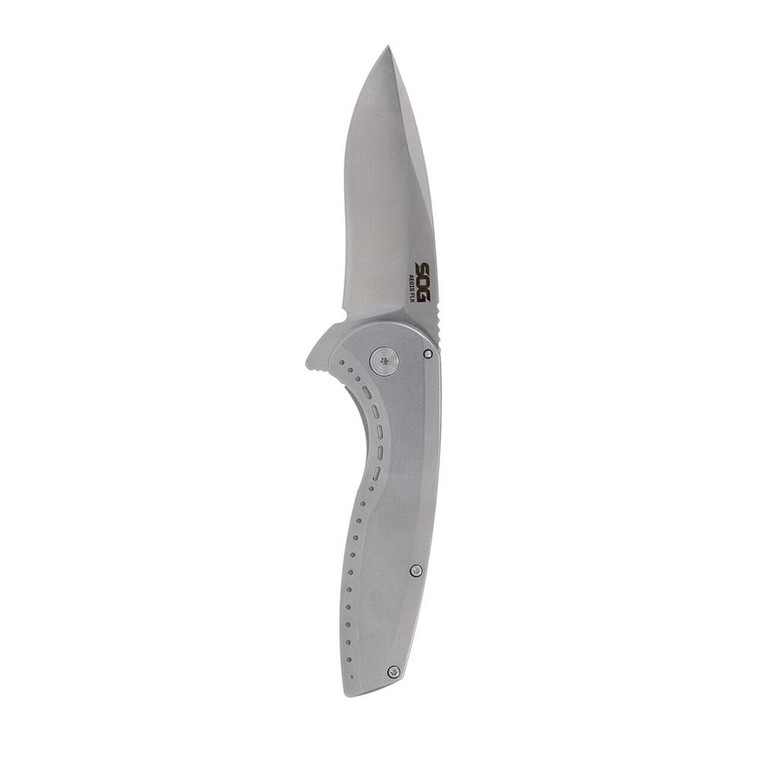 SOG Knives Aegis FLK 2.0 Folding Knife 3-1/4" Drop Point Blade Silver