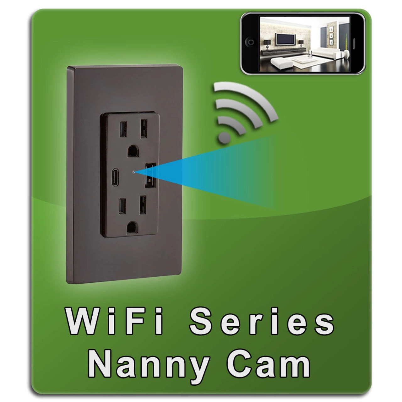 WiFi AC Wall Outlet Nanny Cam V3