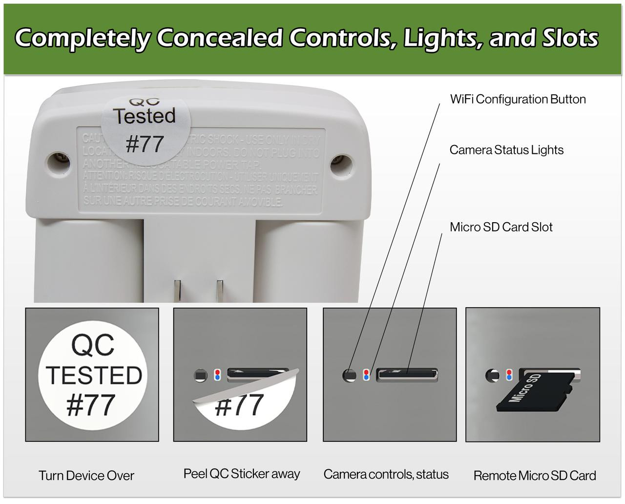 Original NannyCam WiFi AC Outlet Multiplier Nanny Cam