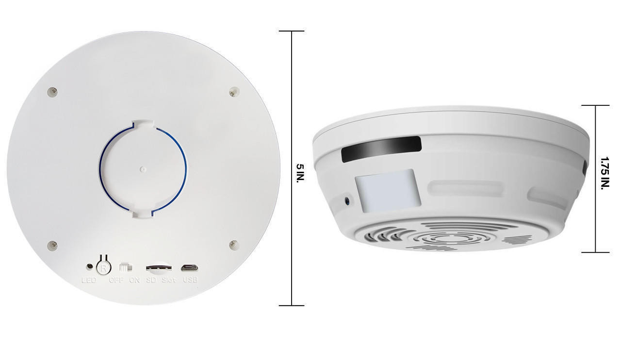 Original NannyCam WiFi PIR Smoke Detector with Night Vision- GS3