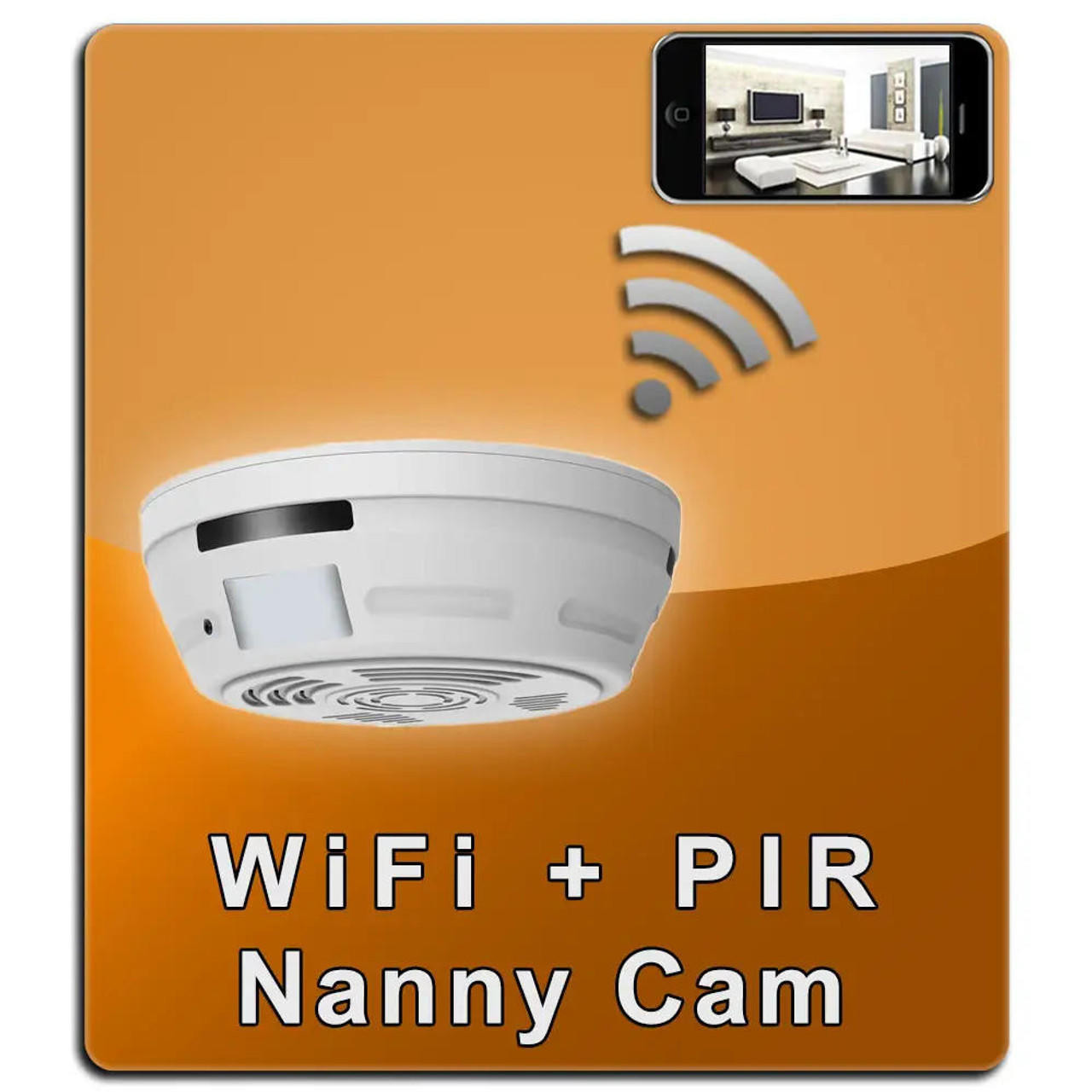Original NannyCam WiFi PIR Smoke Detector with Night Vision- GS3