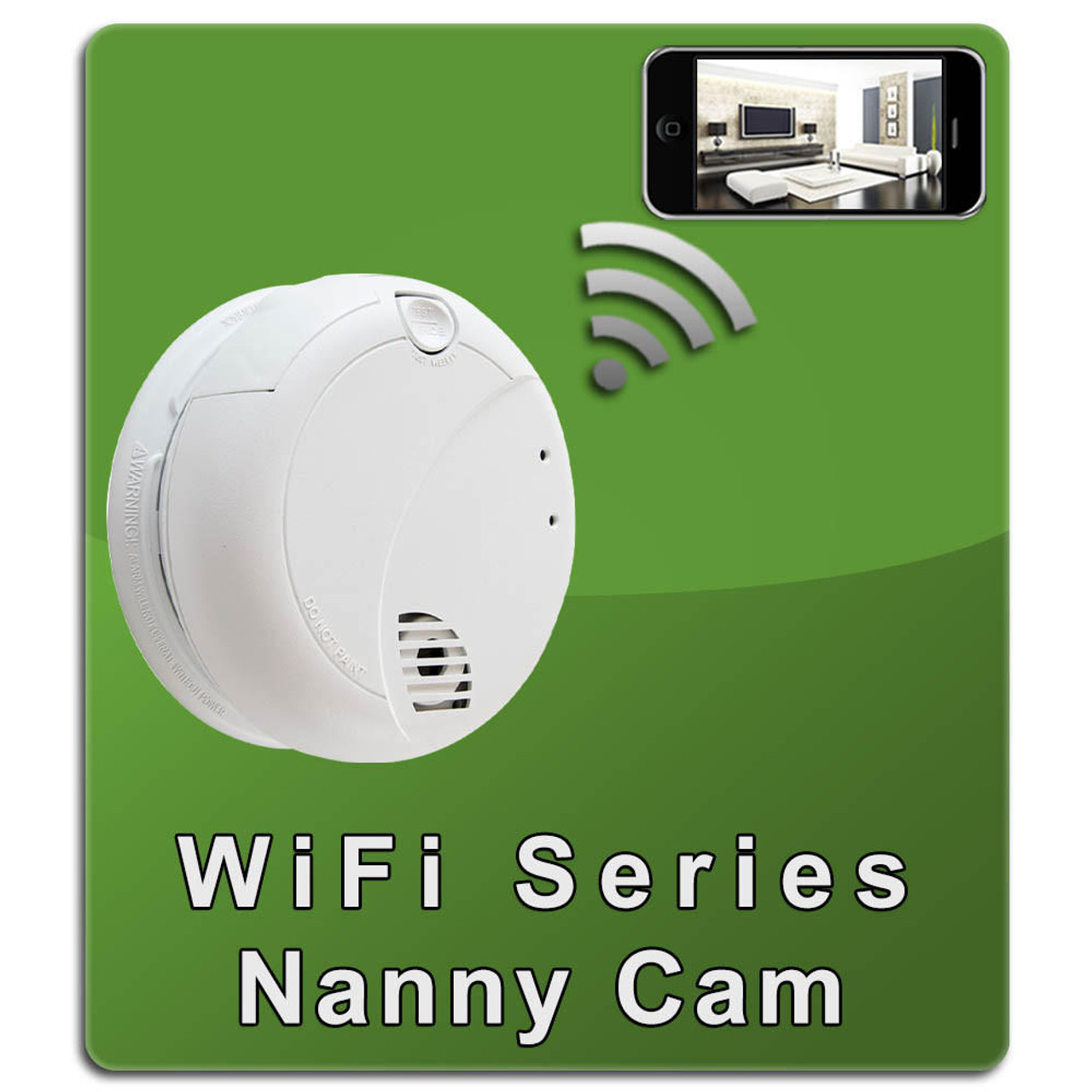 Original NannyCam WiFi Smoke Detector Nanny Cam 7010B