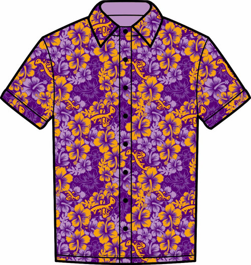 Gila Monster Hawaiian Floral Shirt