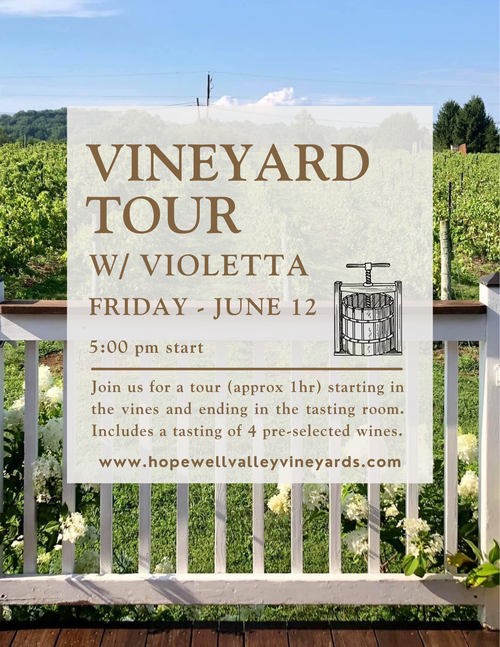 Vineyard to Winery Tour - June 12th