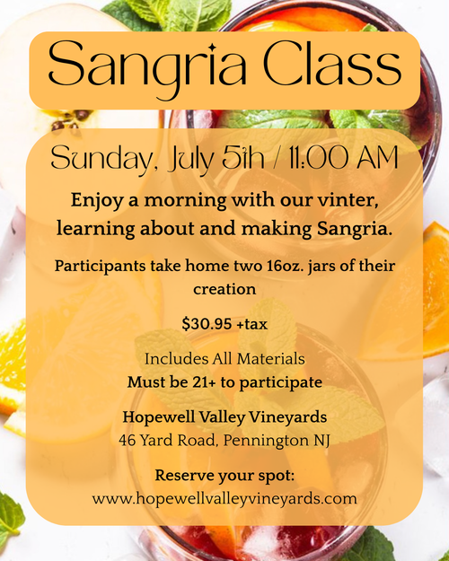 Sangria Class July 5th @ 11am