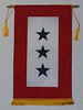 Service Flag, (Blue Star Banner) 3 Star with Gold Fringe