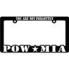 Plastic License Plate Frame POW MIA