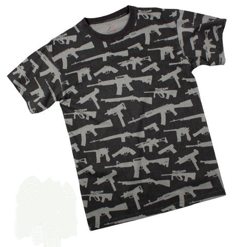 MULTI PRINT ''GUNS'' - BLACK T-Shirt