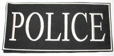 Police 2-Piece Law Enforcement Patch Small White Letters