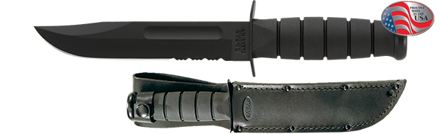 Ka-Bar Full Size Black Knife-Serrated Edge 1212