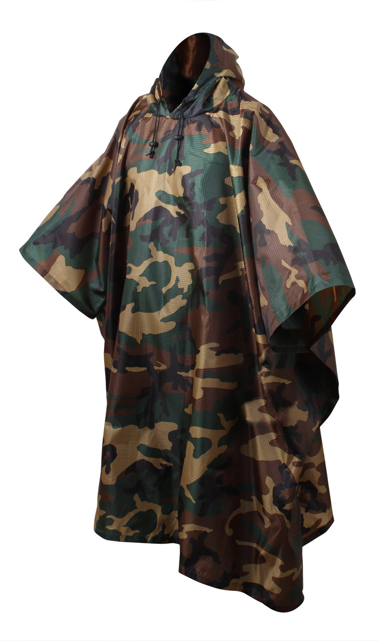 Rothco GI Type  Woodland Poncho Rip-Stop