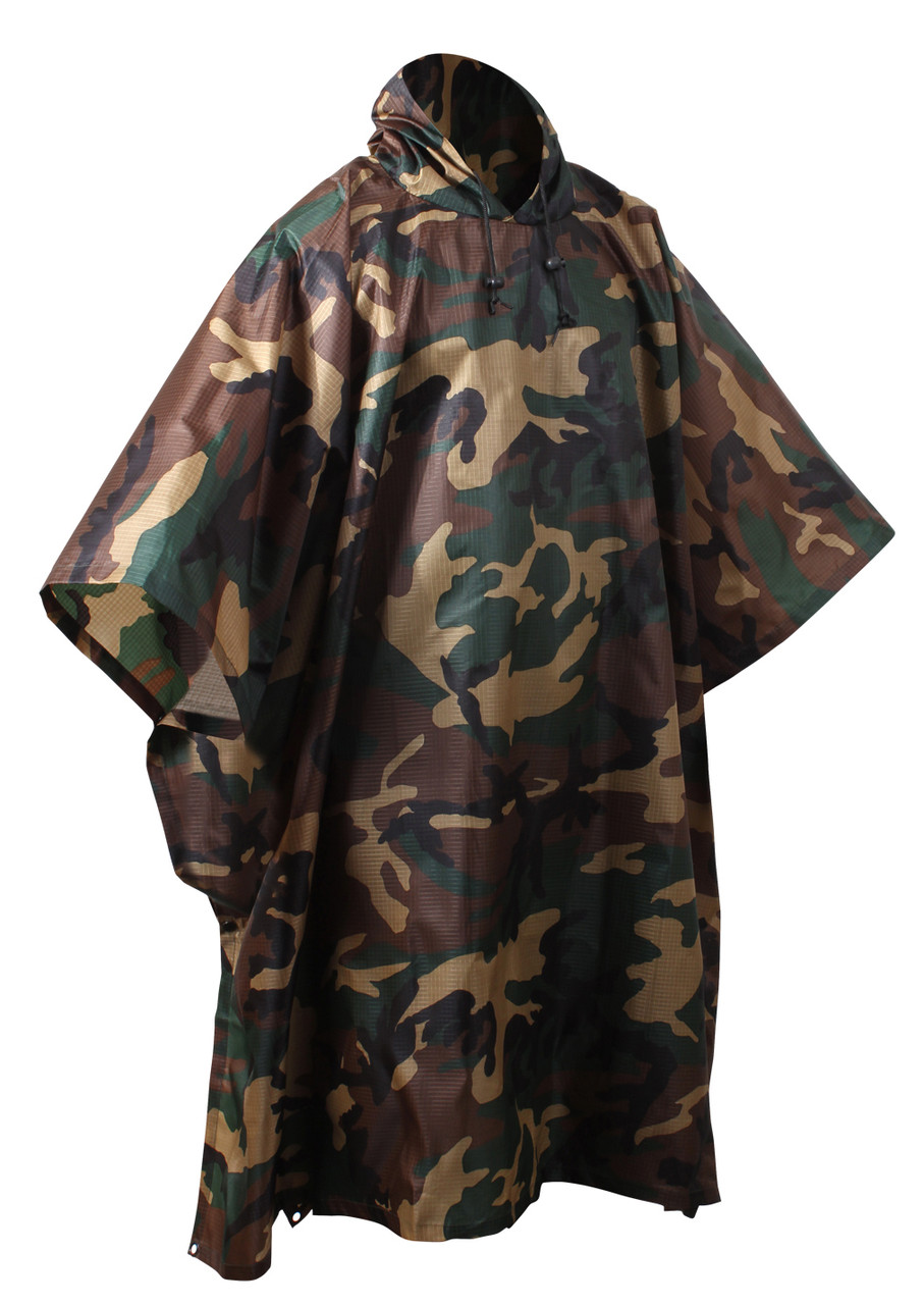 Rothco GI Type  Woodland Poncho Rip-Stop