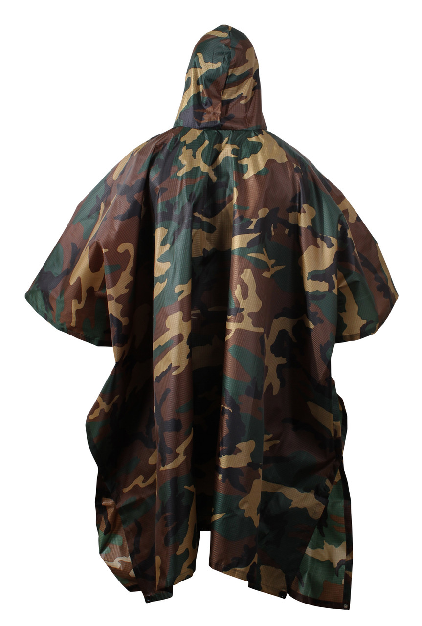 Rothco GI Type  Woodland Poncho Rip-Stop
