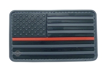 Morale Pvc Patch - U.S. FLAG Black, Grey, and Red 6783