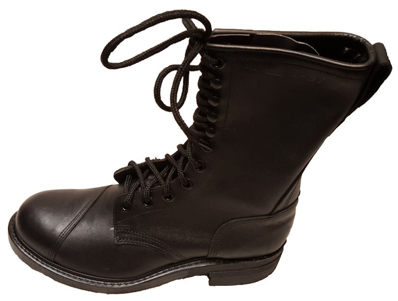 Military Issue Black Leather Climber Combat Boots Size 10R