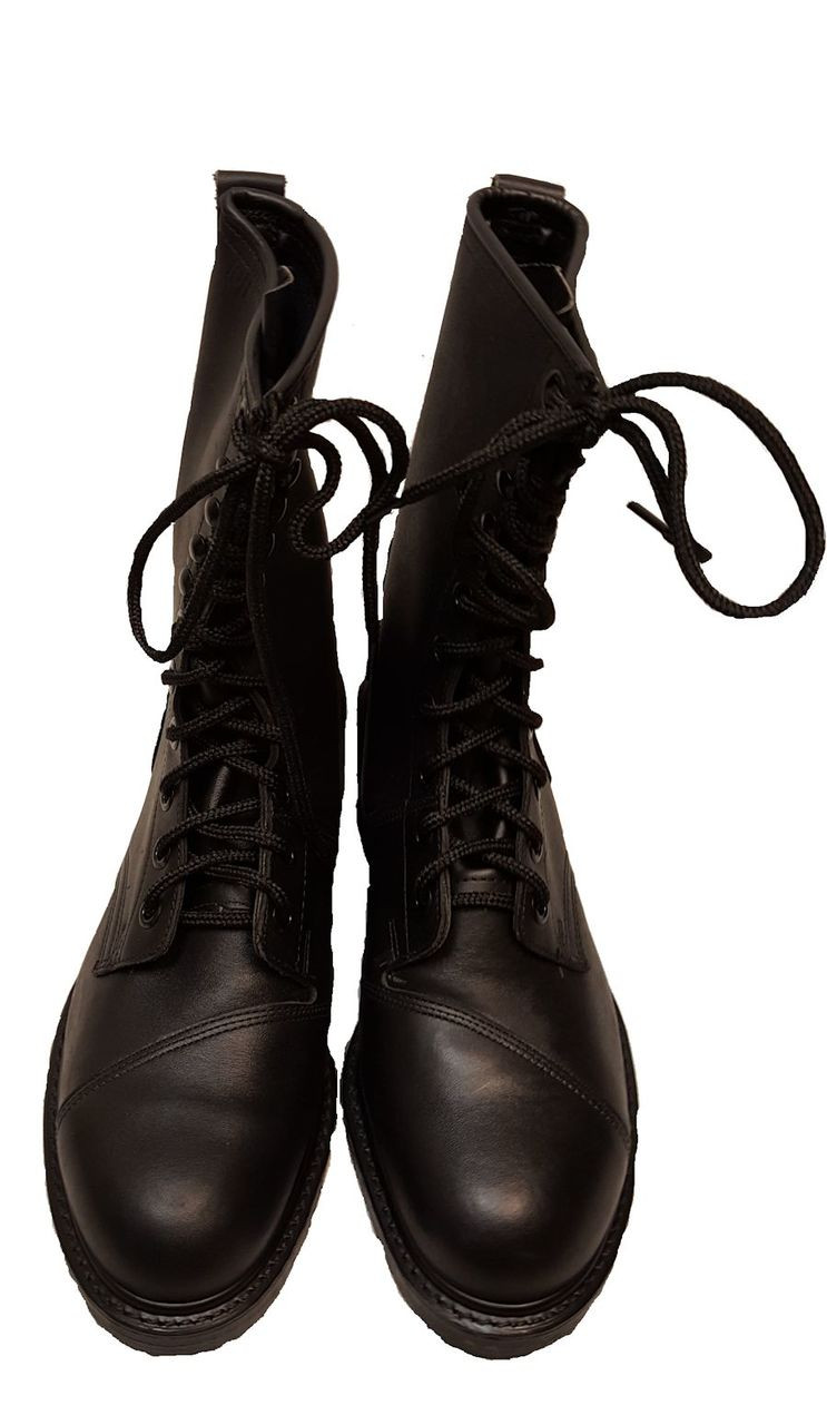 Military Issue Black Leather Climber Combat Boots - Army Surplus