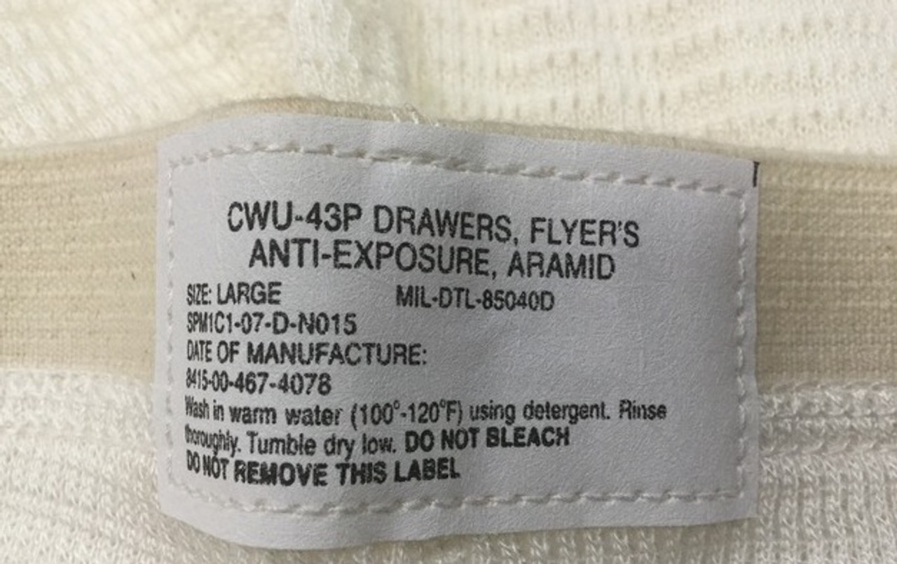 Military Issue CWU-Flyers Drawers (Long Underwear) Anti-Exposure Aramid 