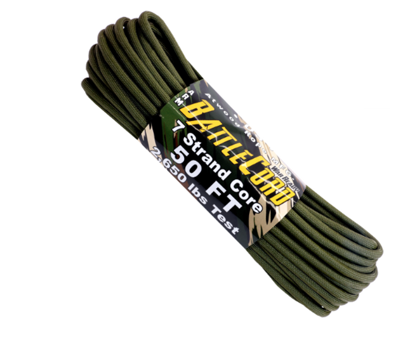 Atwood Rope MFG Battle Cord x 50ft OD Green - Army Surplus Warehouse, Inc.