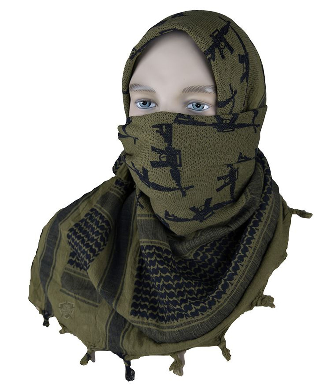 5ive STAR COALITION DESERT SHEMAGH SCARF FACE MASK CROSSED GUNS