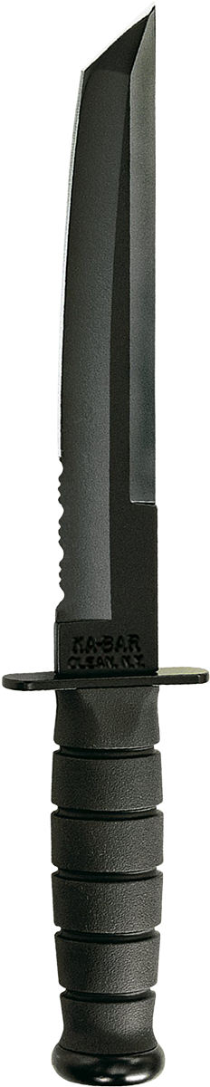 KA-BAR Black Tanto Knife Half-Serrated 1245