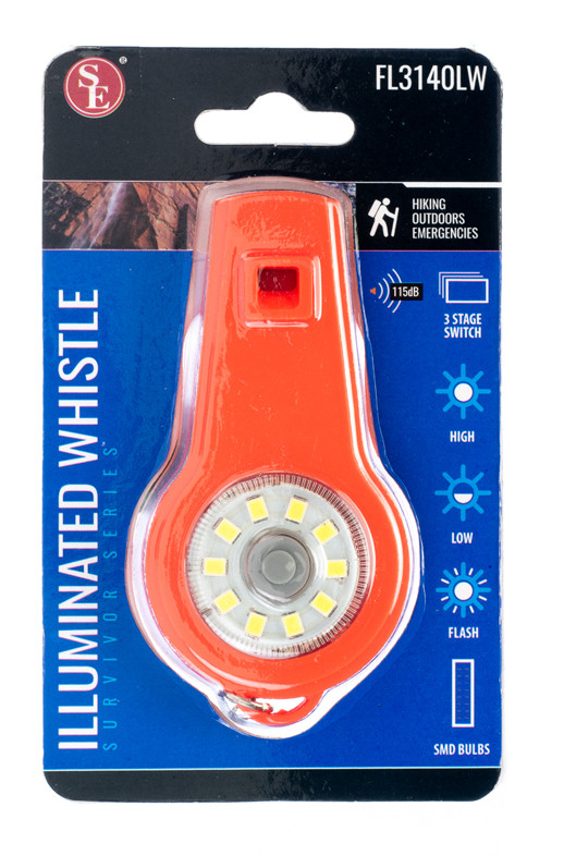 Illuminated Whistle with Key Chain 10 SMD LED